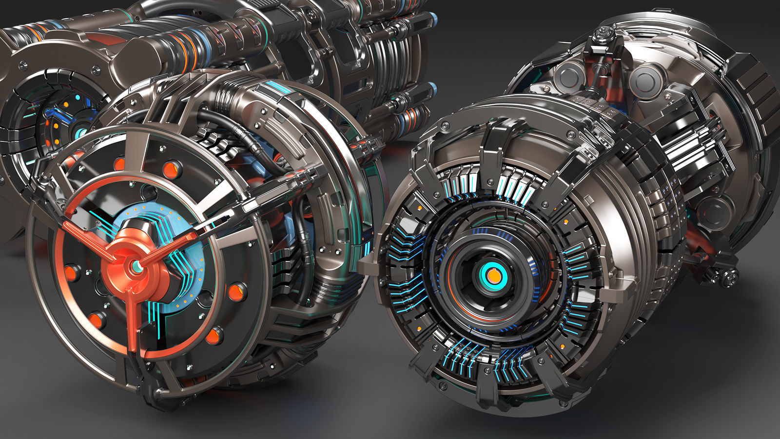 Sci Fi Mega Elements KITBASH - SUBDIVISION READY - pack 3 3D model_5