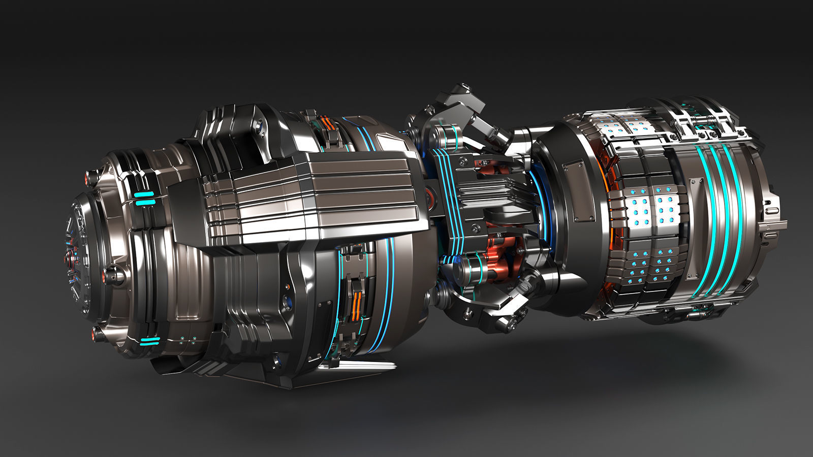 Sci Fi Mega Elements KITBASH - SUBDIVISION READY - pack 3 3D model_9