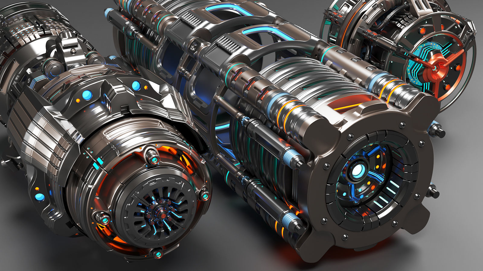 Sci Fi Mega Elements KITBASH - SUBDIVISION READY - pack 3 3D model_6