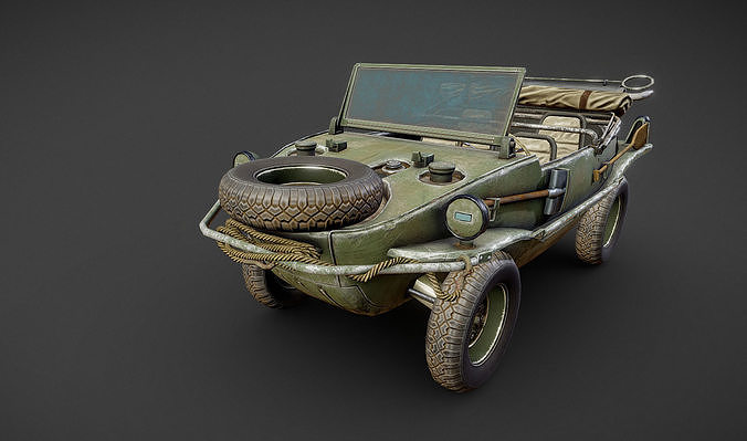 Schwimmwagen Volkswagen Typ 166 Low-poly 3D model