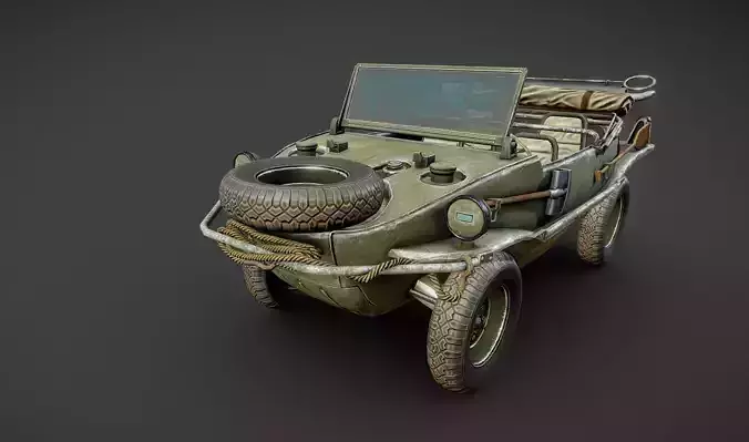 Schwimmwagen Volkswagen Typ 166 Low-poly 3D model
