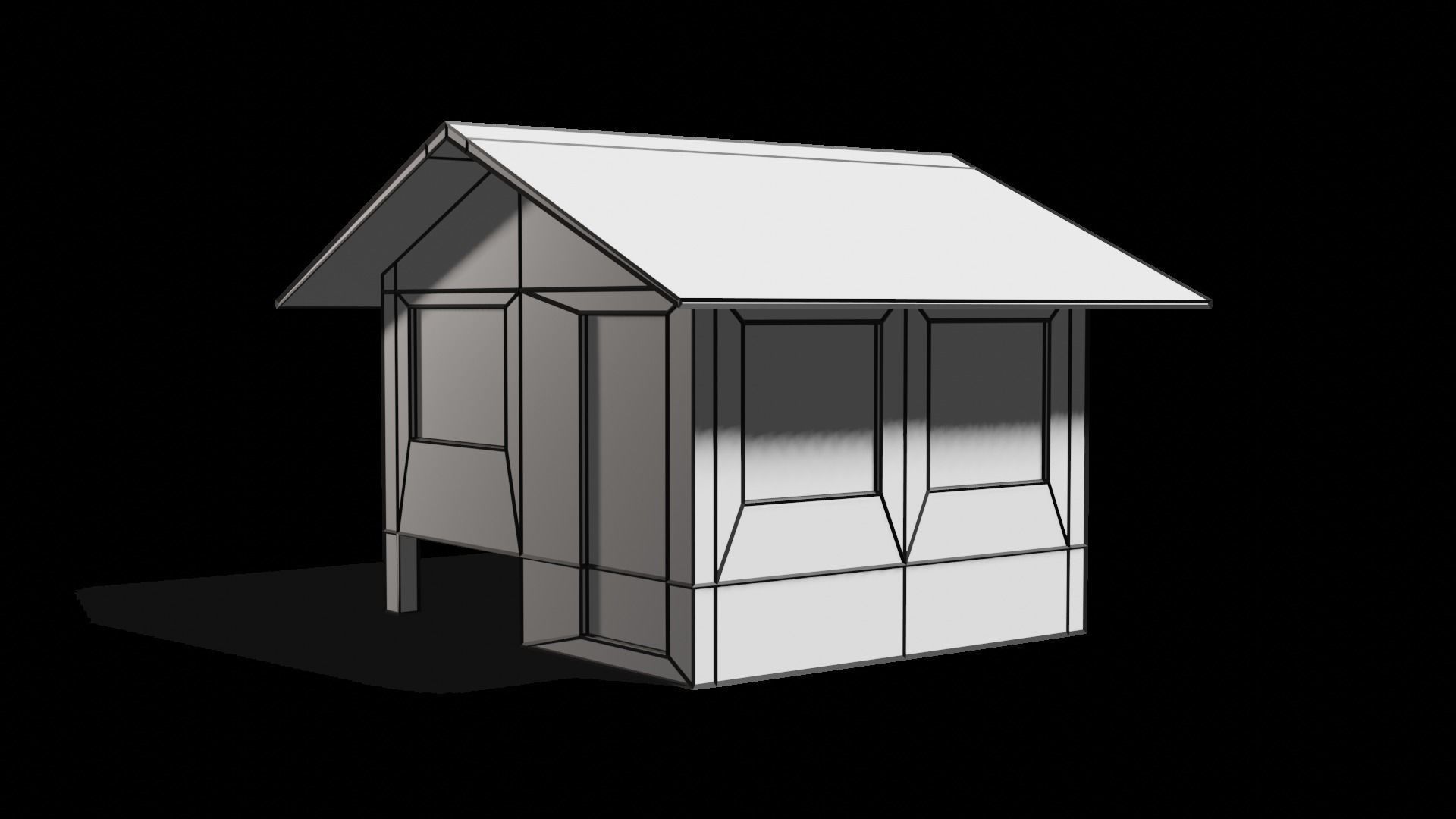Nipa hut 3d model of a house Low-poly 3D model_10