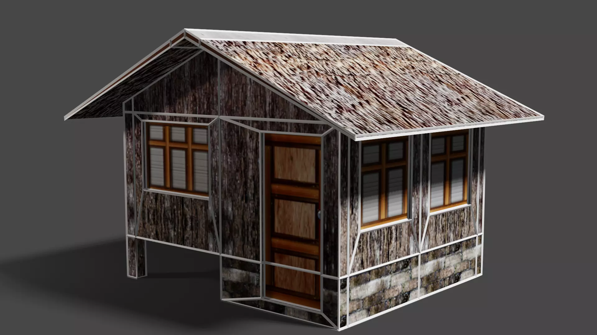 Nipa hut 3d model of a house Low-poly 3D model_0
