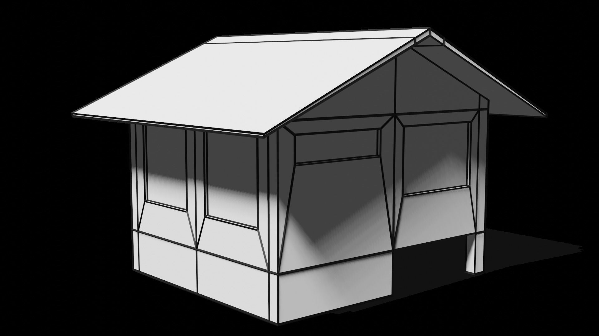 Nipa hut 3d model of a house Low-poly 3D model_9