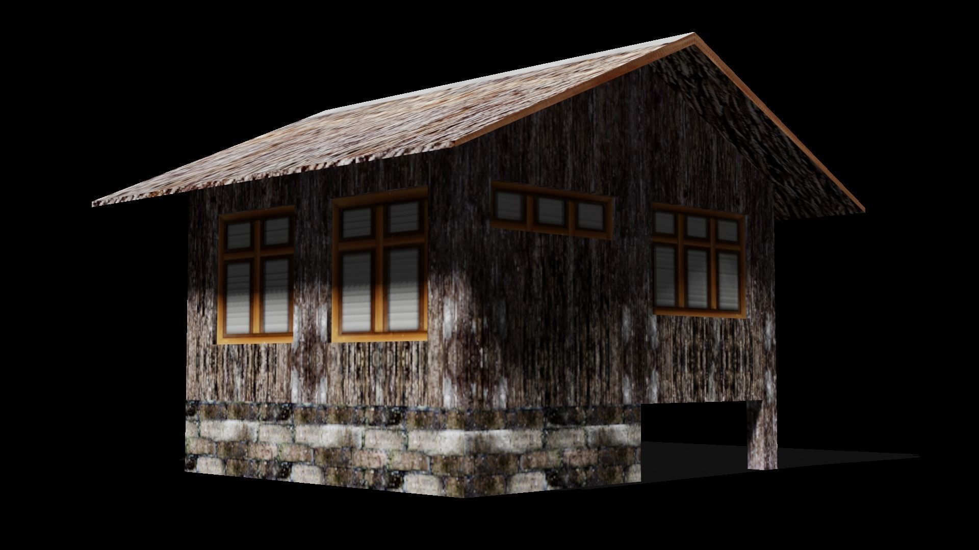 Nipa hut 3d model of a house Low-poly 3D model_3