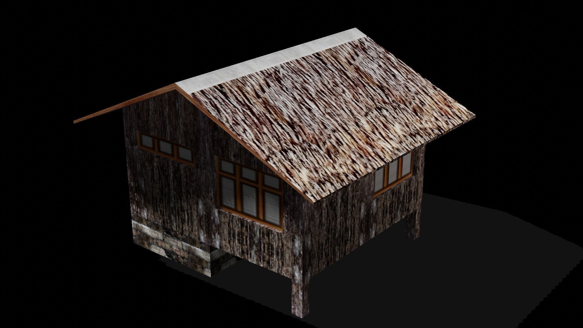 Nipa hut 3d model of a house Low-poly 3D model_4