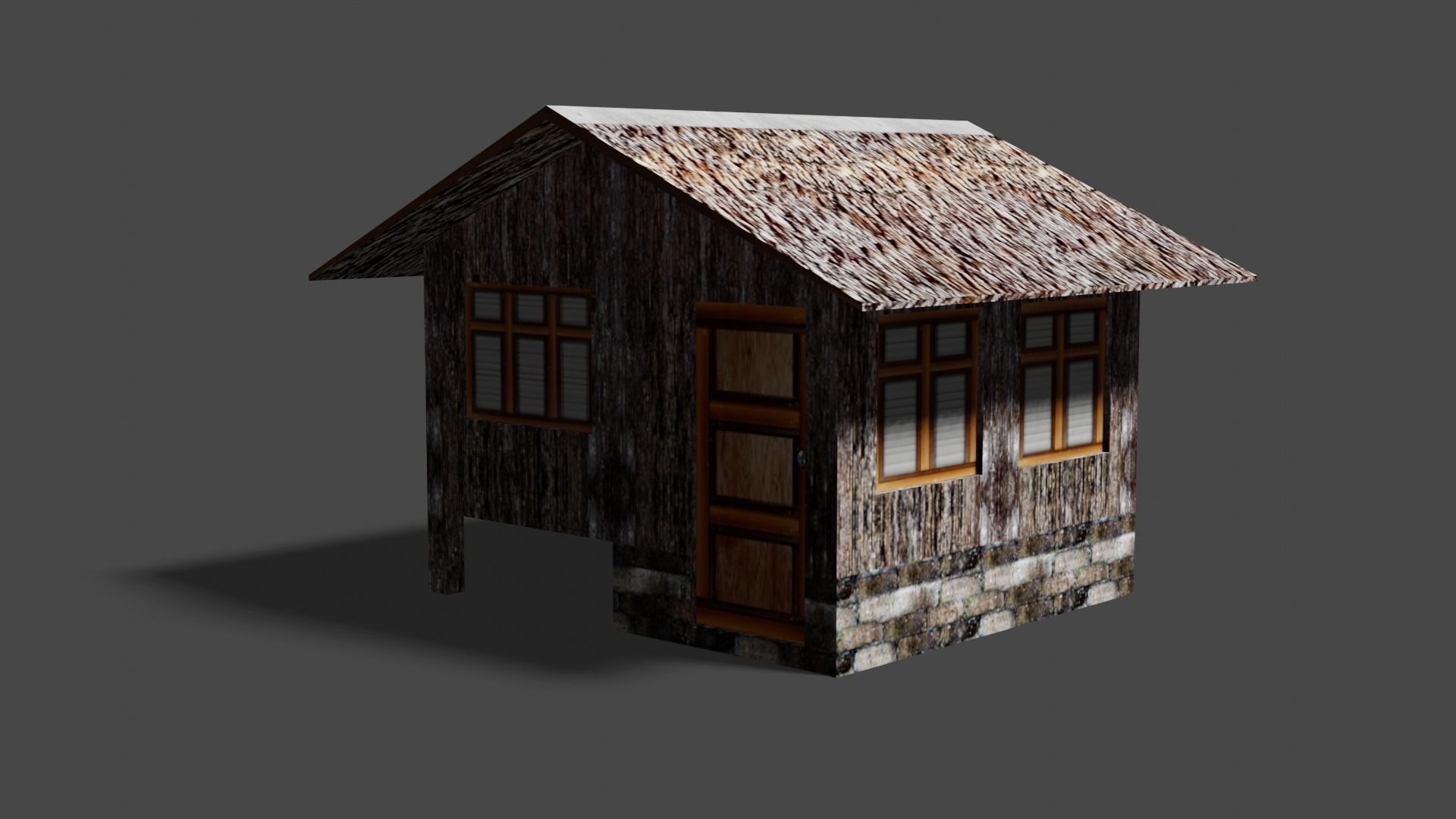 Nipa hut 3d model of a house Low-poly 3D model_1