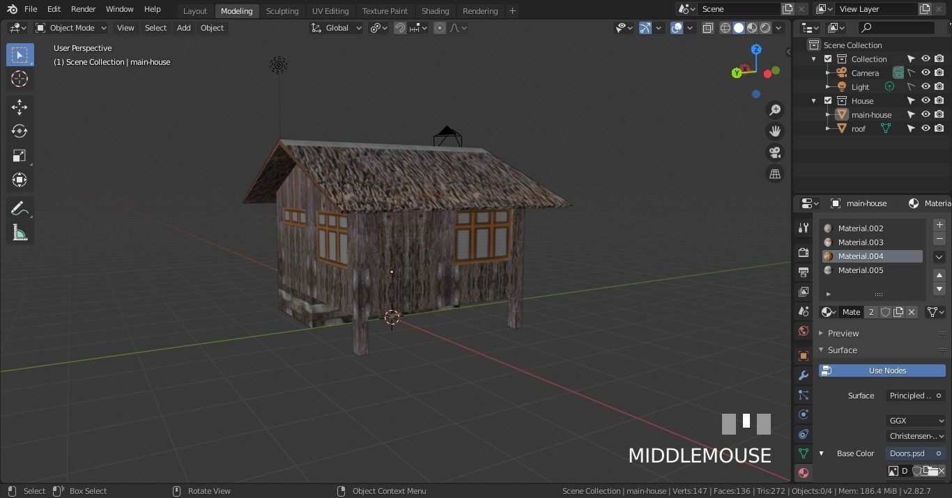 Nipa hut 3d model of a house Low-poly 3D model_15
