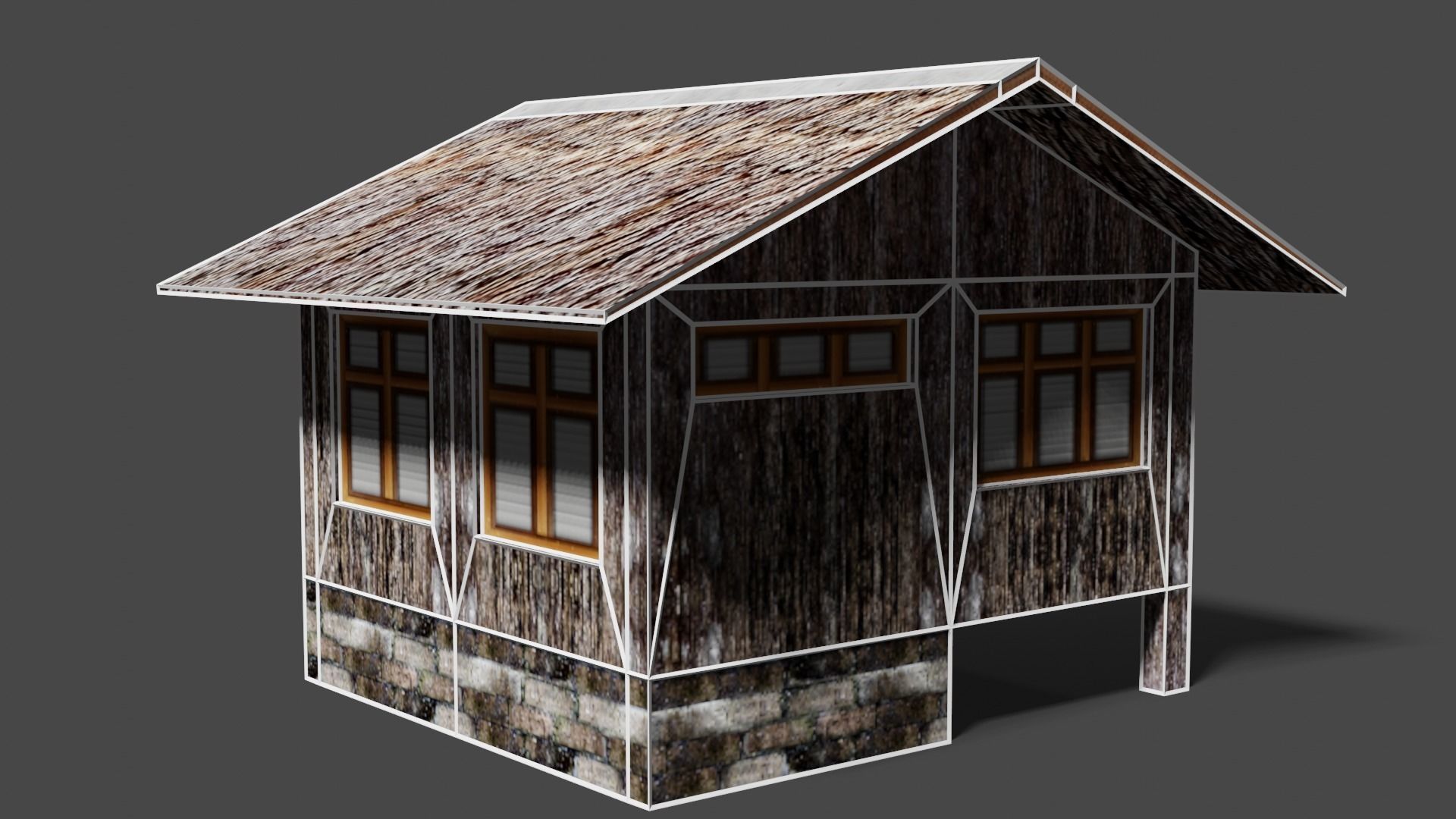 Nipa hut 3d model of a house Low-poly 3D model_11