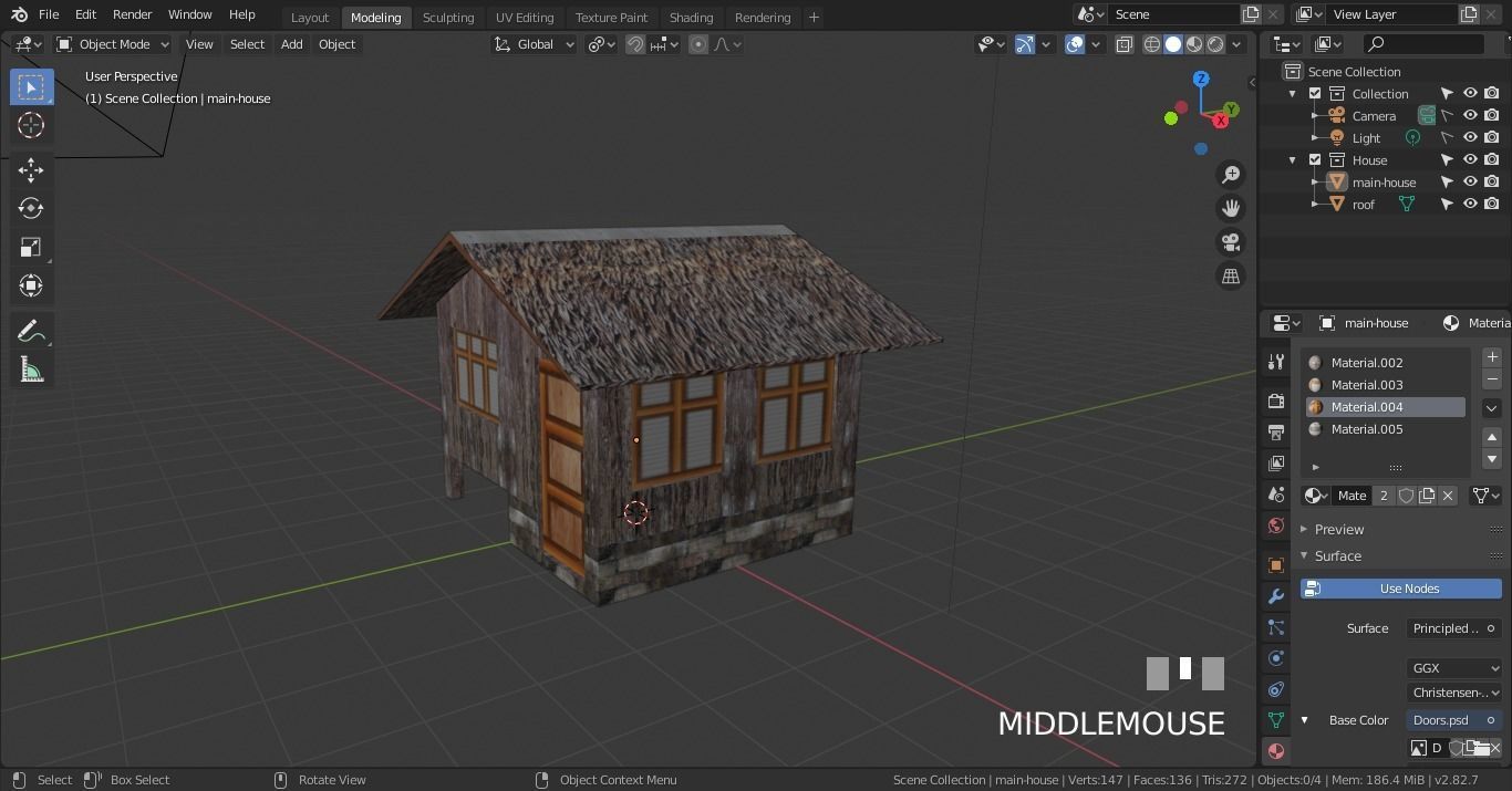 Nipa hut 3d model of a house Low-poly 3D model_13