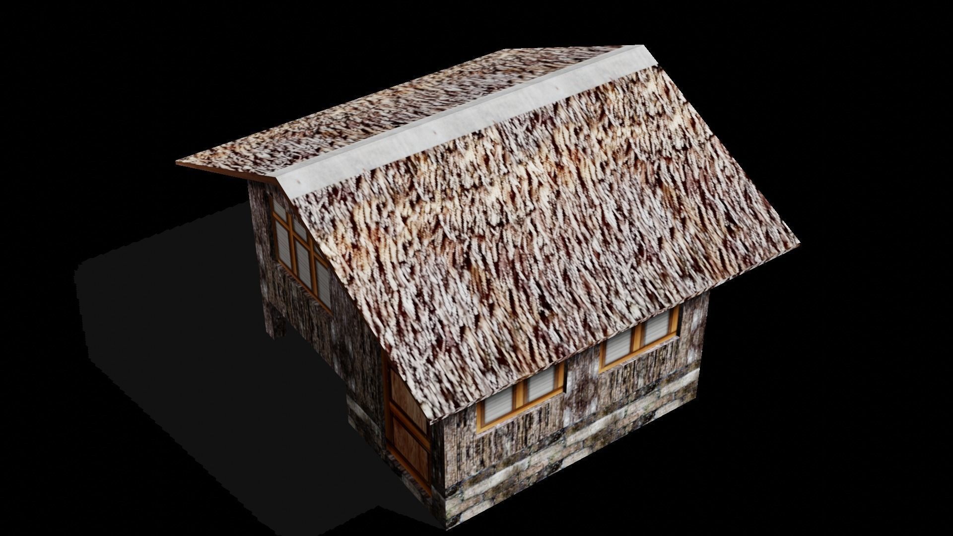 Nipa hut 3d model of a house Low-poly 3D model_2