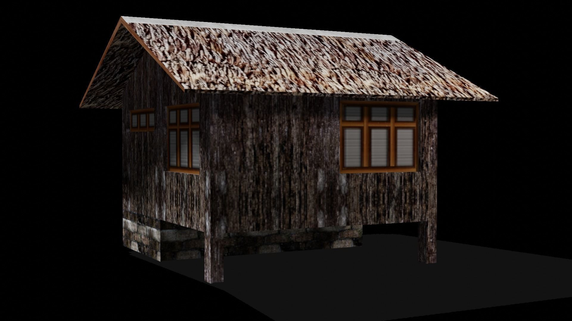 Nipa hut 3d model of a house Low-poly 3D model_5