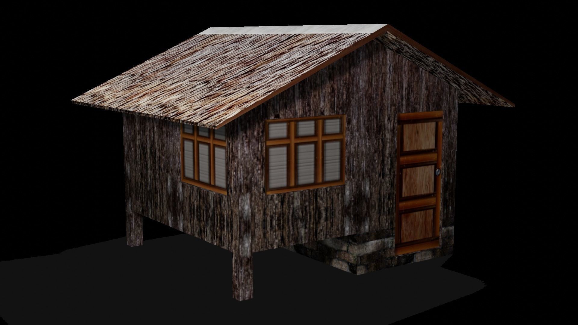 Nipa hut 3d model of a house Low-poly 3D model_6