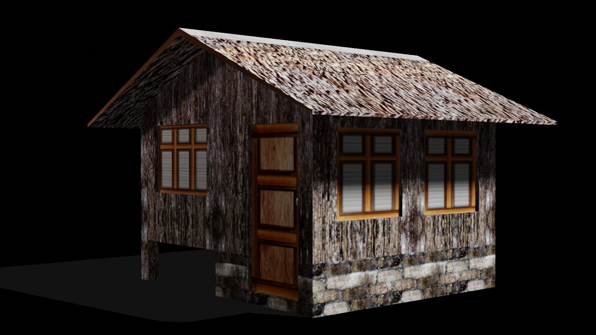 Nipa hut 3d model of a house Low-poly 3D model_7