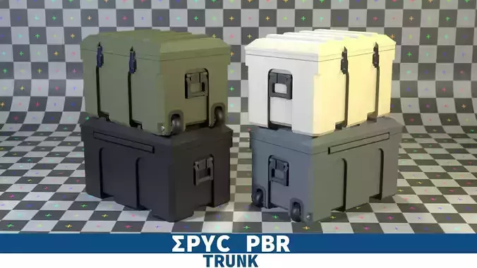 EPIC PBR - Modern Military Trunk Case Low-poly 3D model