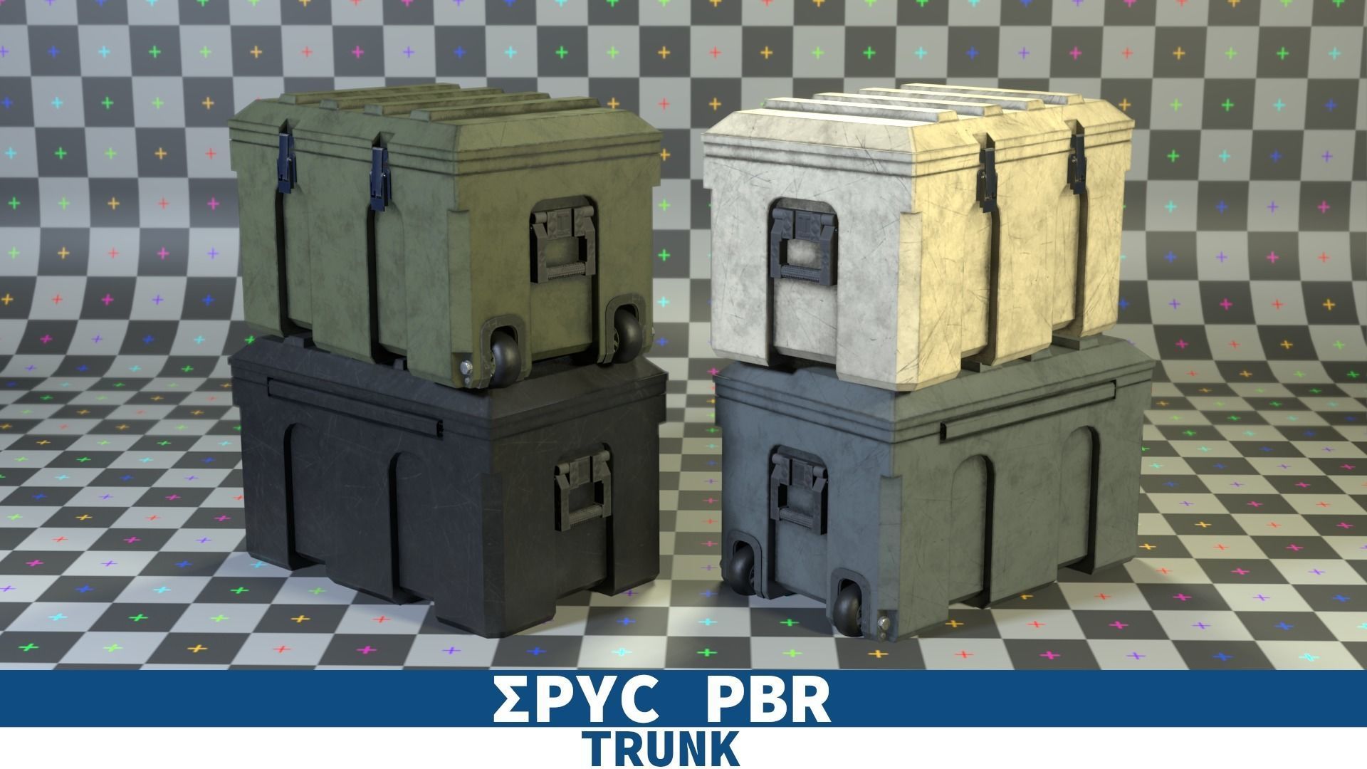EPIC PBR - Modern Military Trunk Case Low-poly 3D model_9