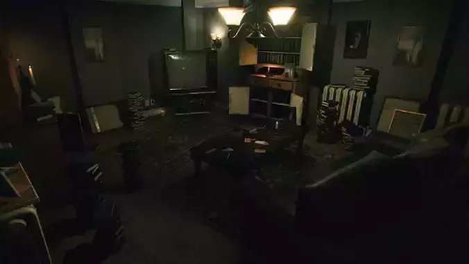 Horror Living Room - Asset Pack UE4 and UE5 Low-poly 3D model