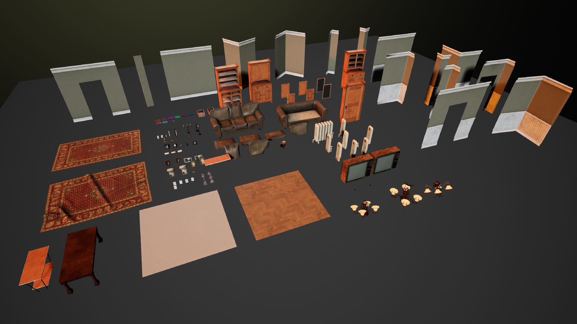 Horror Living Room - Asset Pack UE4 and UE5 Low-poly 3D model_25