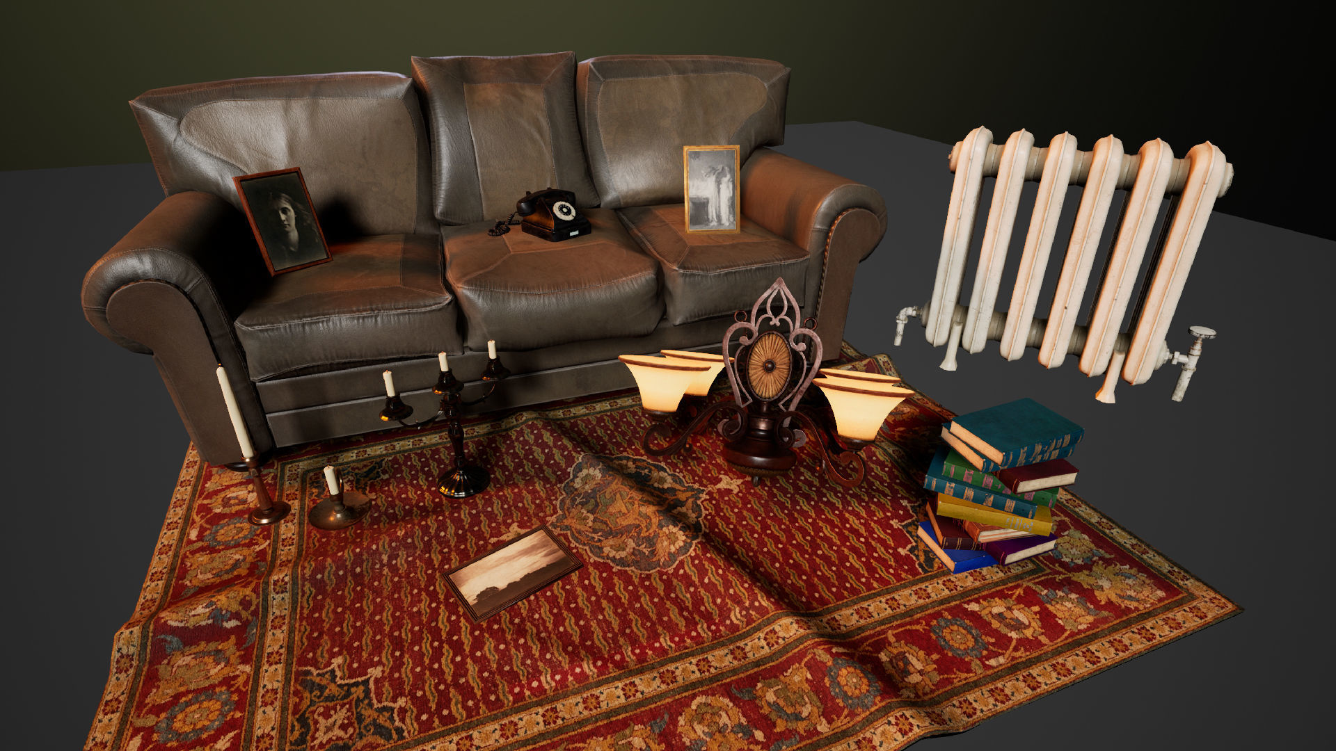 Horror Living Room - Asset Pack UE4 and UE5 Low-poly 3D model_21
