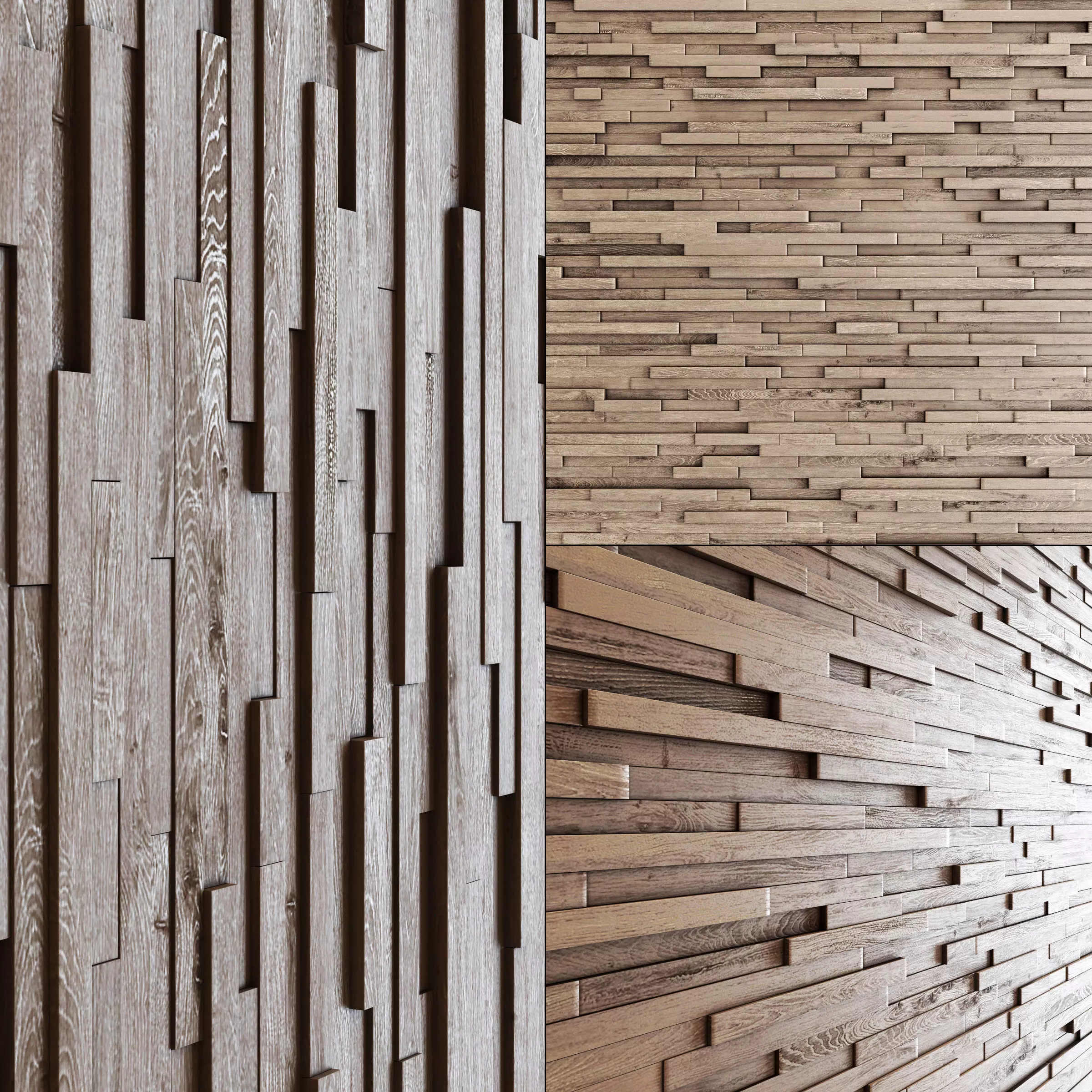 Wall wood long rail n1 3D model