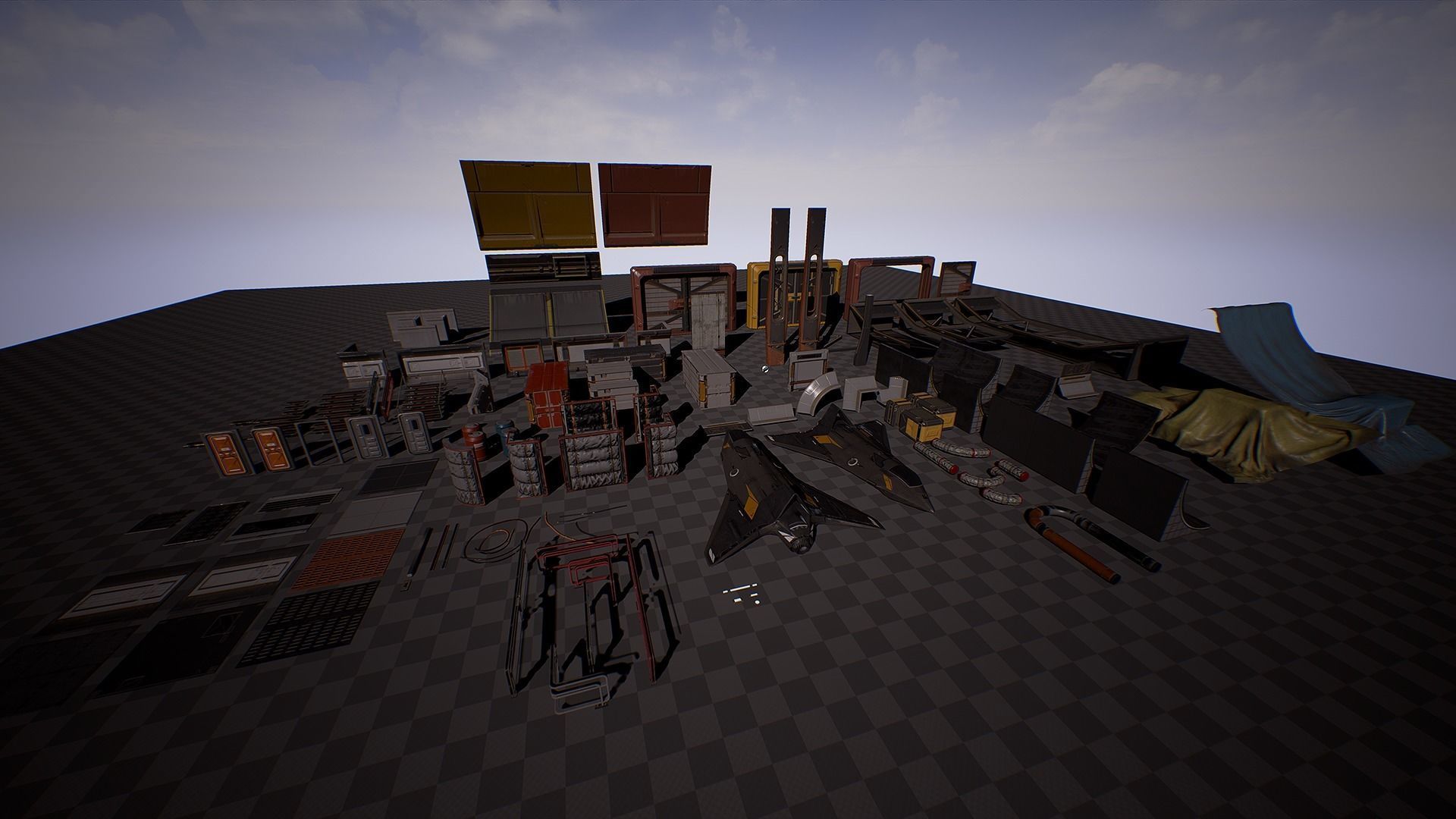 Scifi Kitbash Level Builder Low-poly 3D model_6