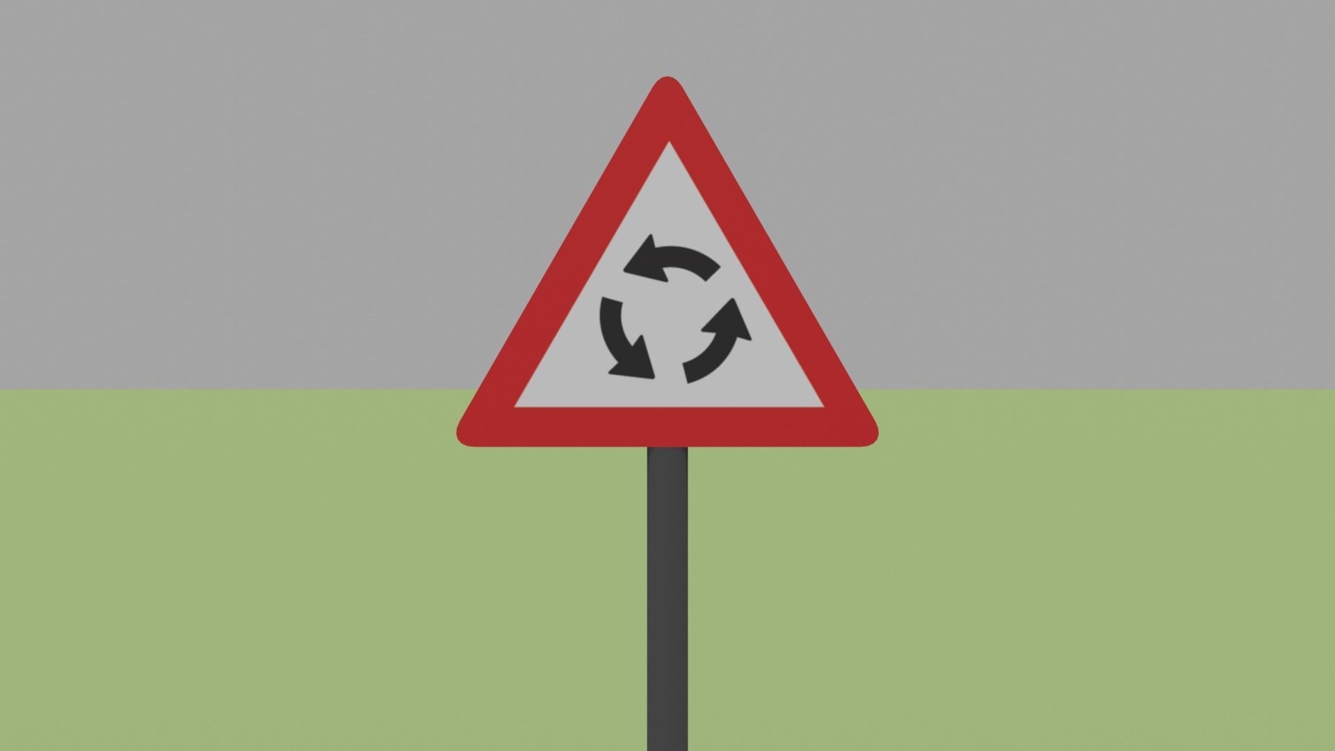 Road Signs Pack Low-poly 3D model_9