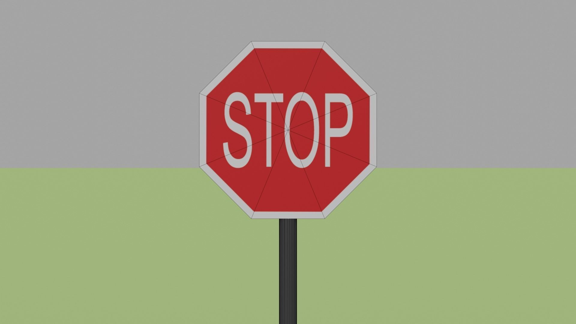 Road Signs Pack Low-poly 3D model_14