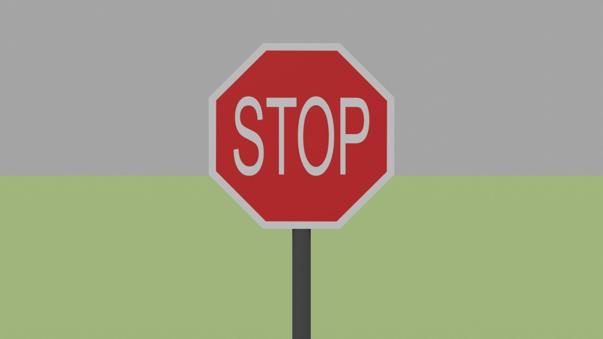 Road Signs Pack Low-poly 3D model_13