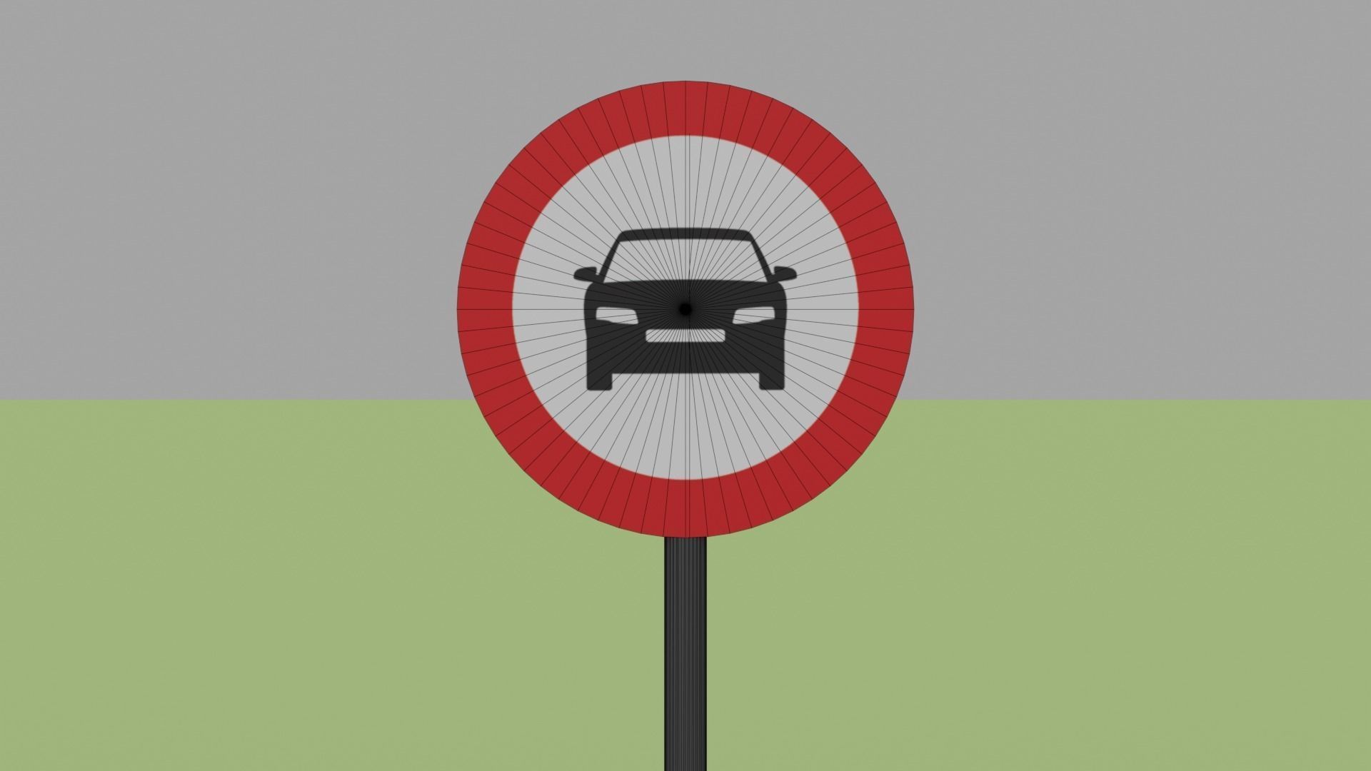 Road Signs Pack Low-poly 3D model_6