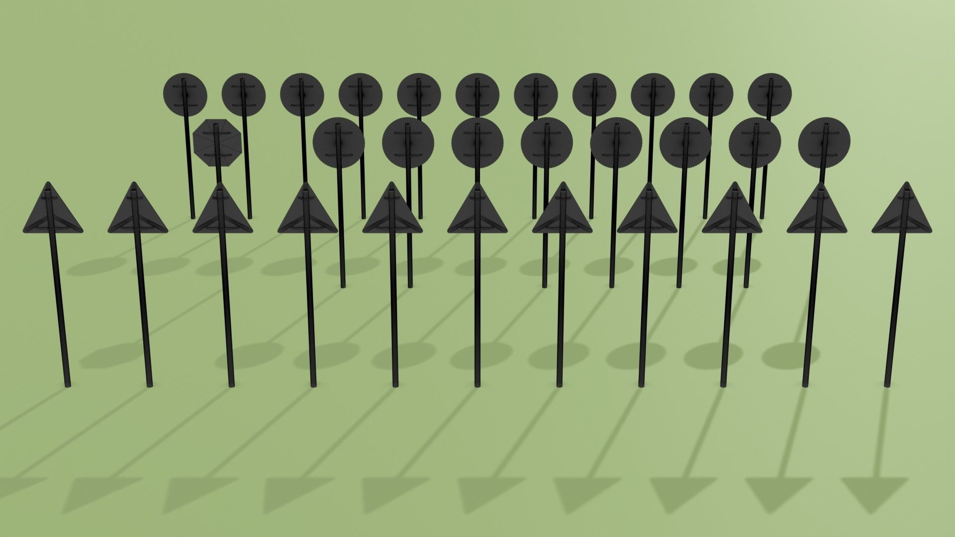 Road Signs Pack Low-poly 3D model_4