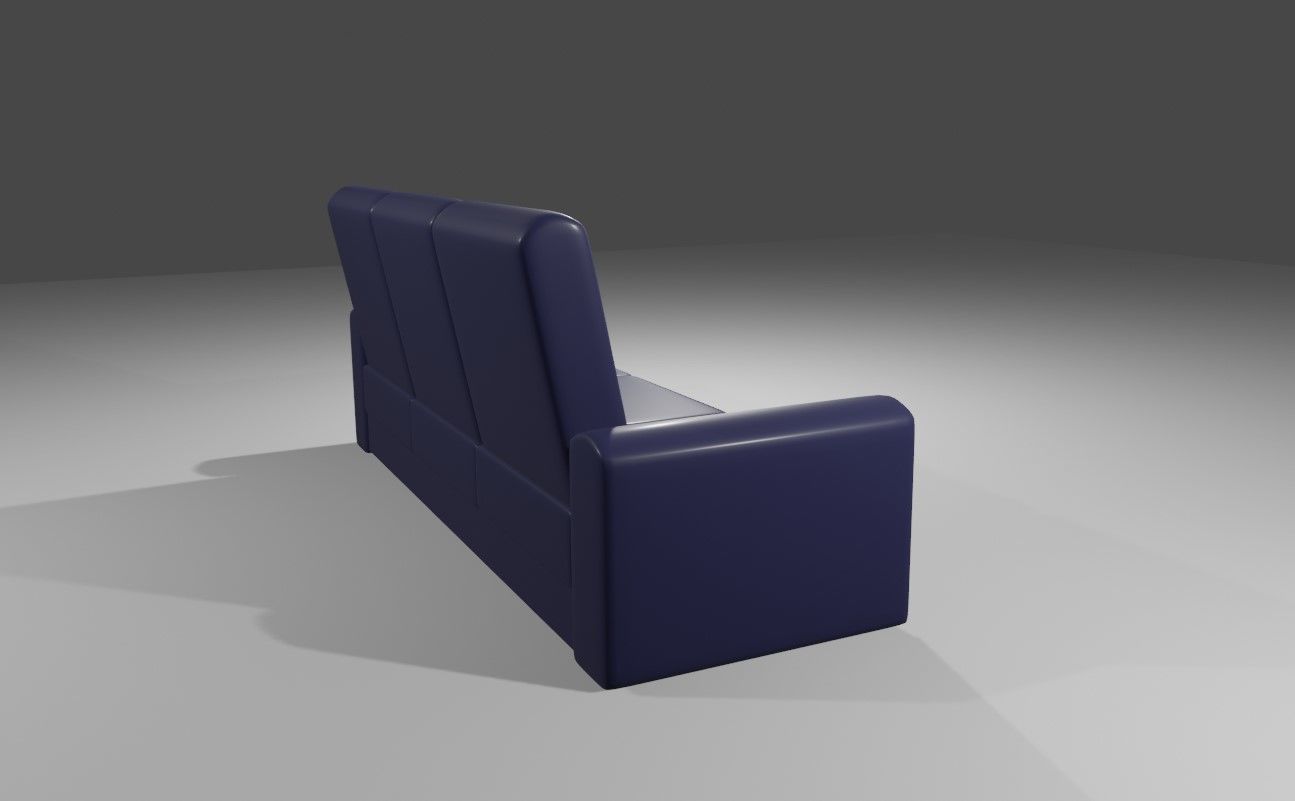 Couch 3 Seater - Settee - Sofa 3D model_8