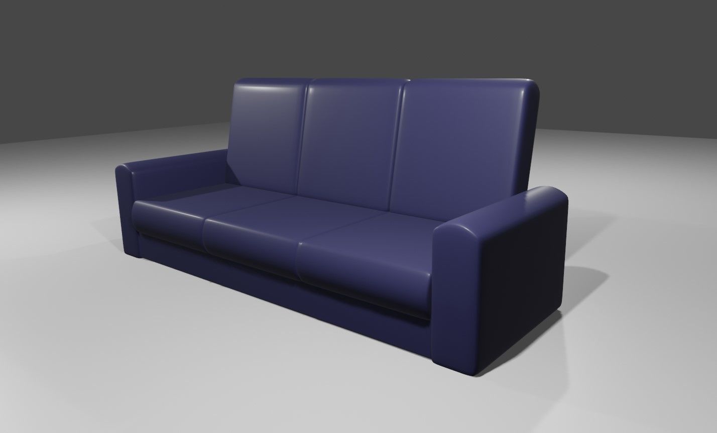 Couch 3 Seater - Settee - Sofa 3D model_4
