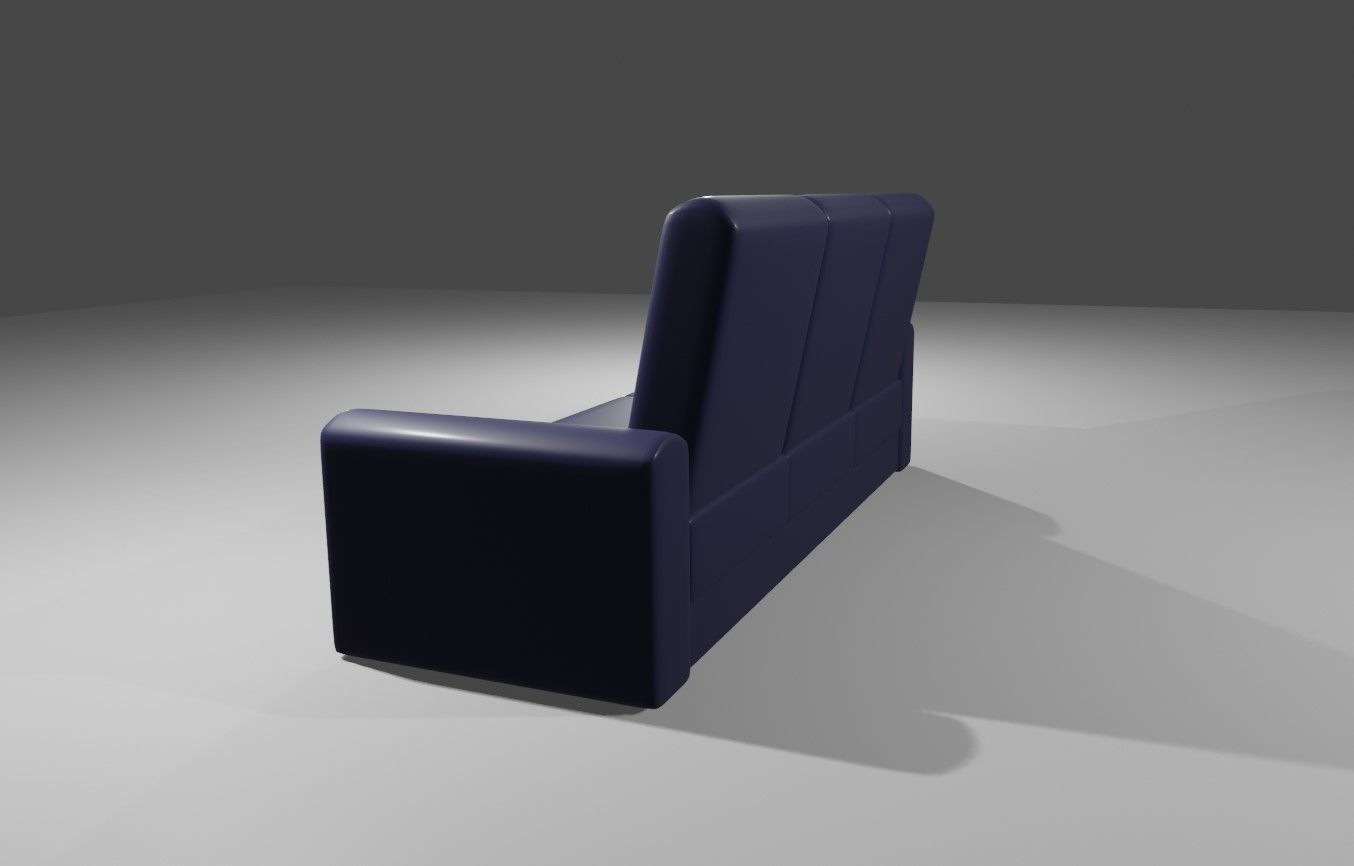 Couch 3 Seater - Settee - Sofa 3D model_6
