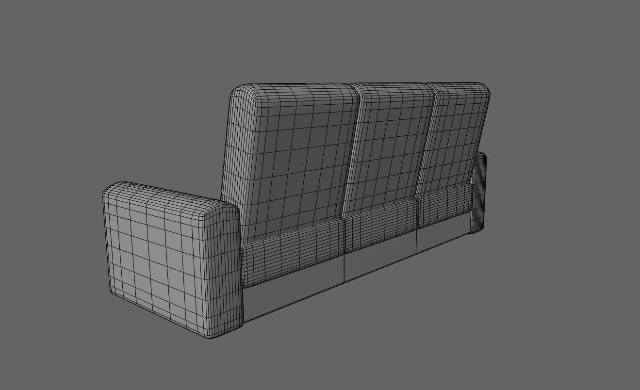 Couch 3 Seater - Settee - Sofa 3D model_13