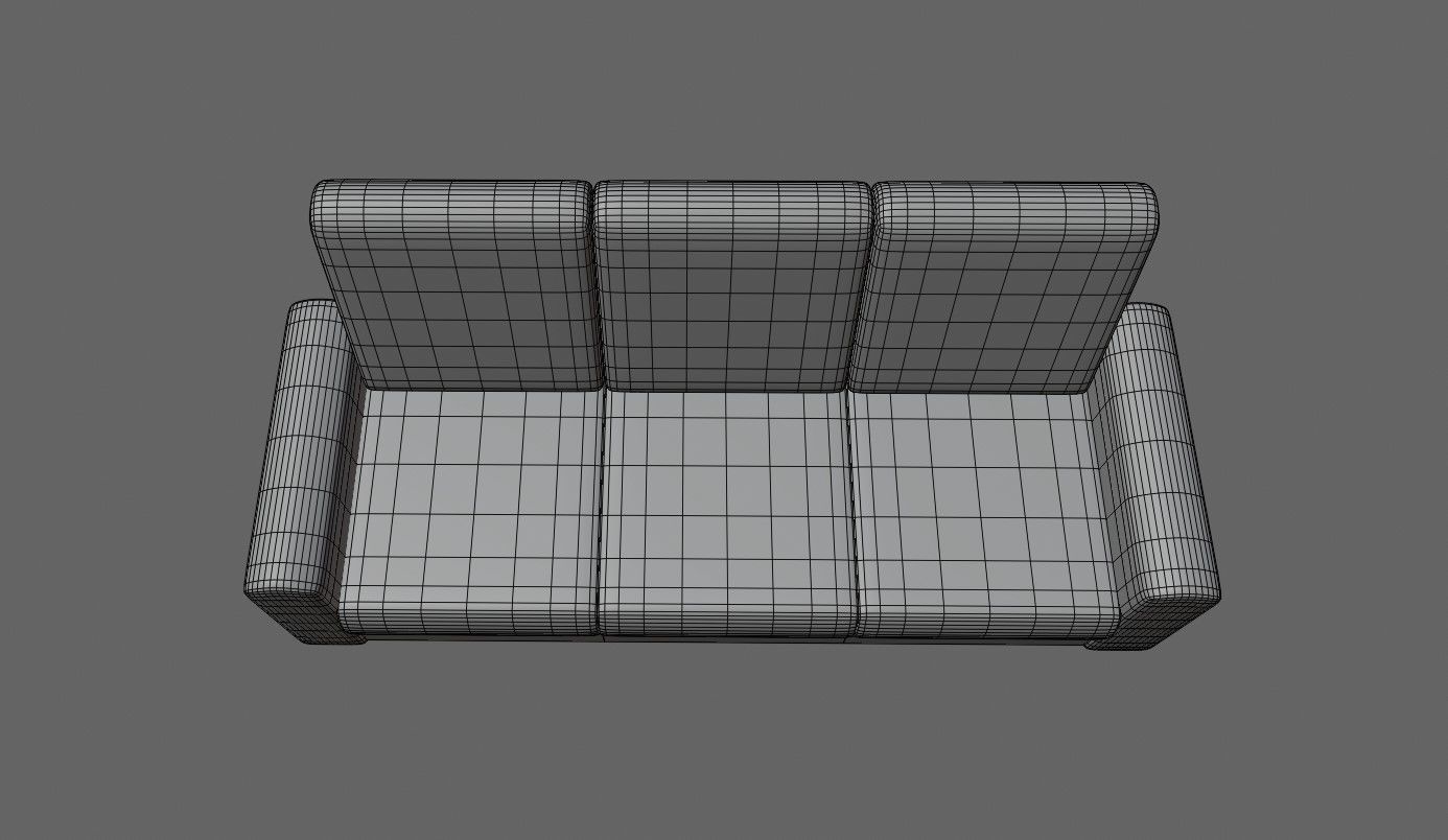 Couch 3 Seater - Settee - Sofa 3D model_14