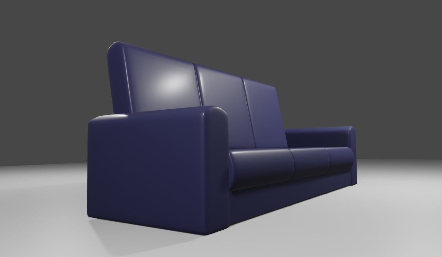 Couch 3 Seater - Settee - Sofa 3D model_9