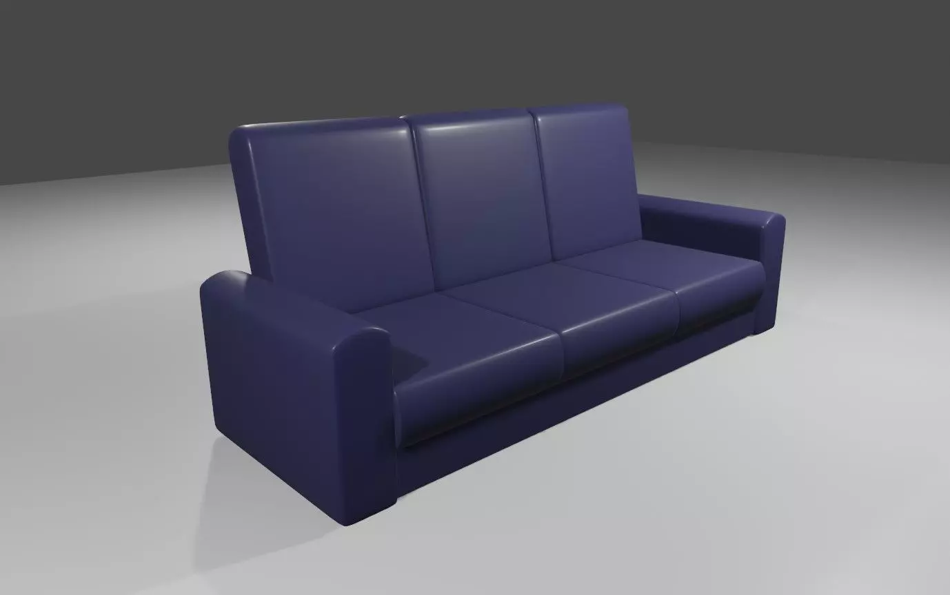 Couch 3 Seater - Settee - Sofa 3D model_0