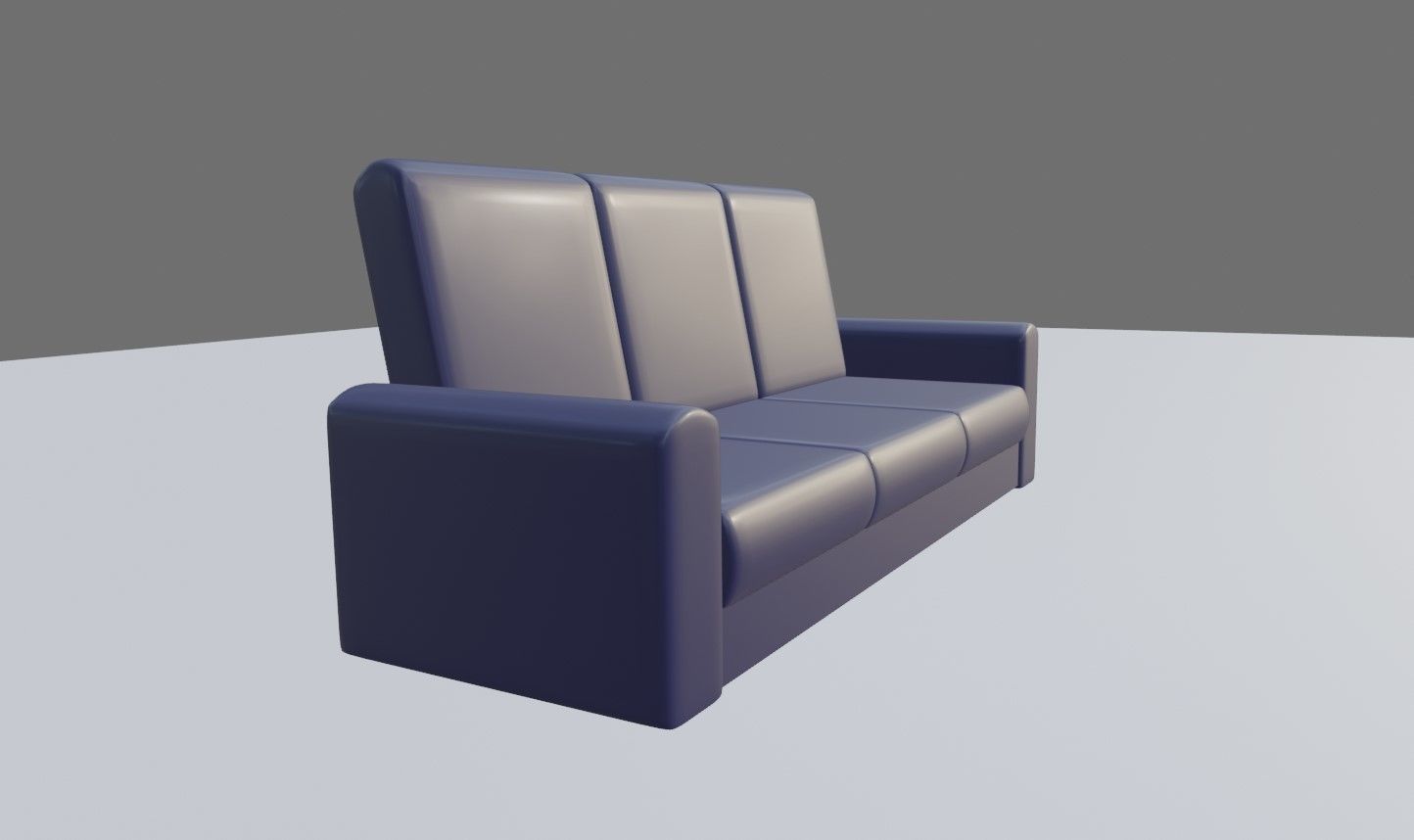 Couch 3 Seater - Settee - Sofa 3D model_2