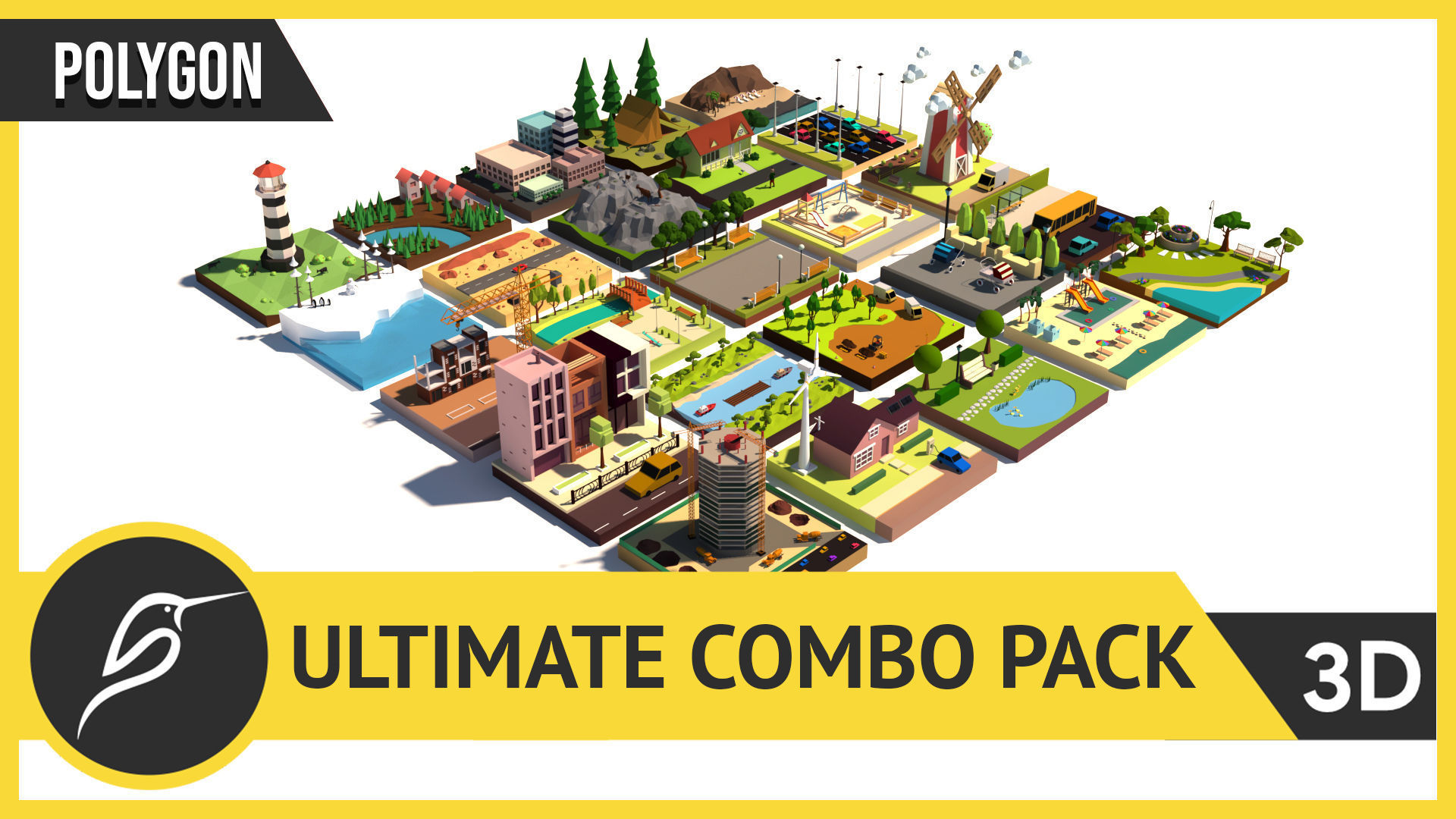 Polygon Ultimate Combo Pack Low-poly 3D model_1