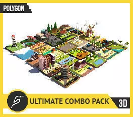 Polygon Ultimate Combo Pack Low-poly 3D model_0