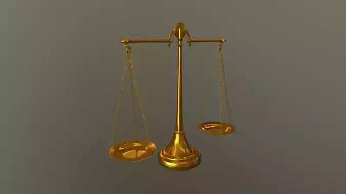 Antique balance Scale model high poly no subdivision