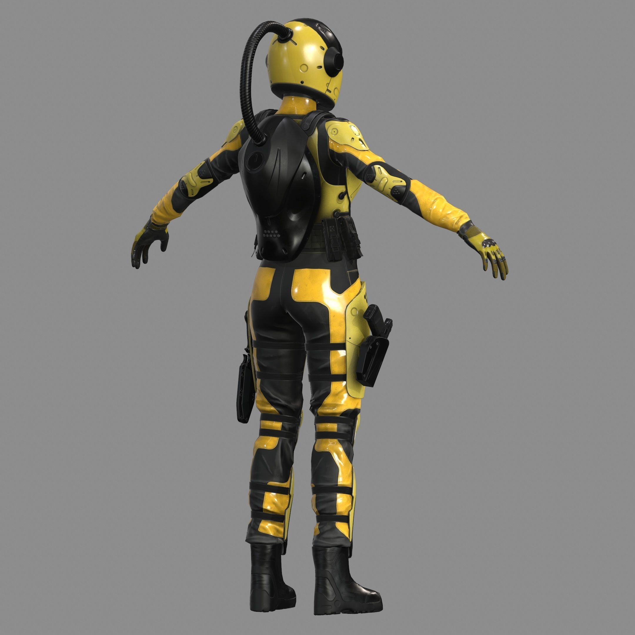 Woman Sci-Fi  Soldier FVX500 Low-poly 3D model_10