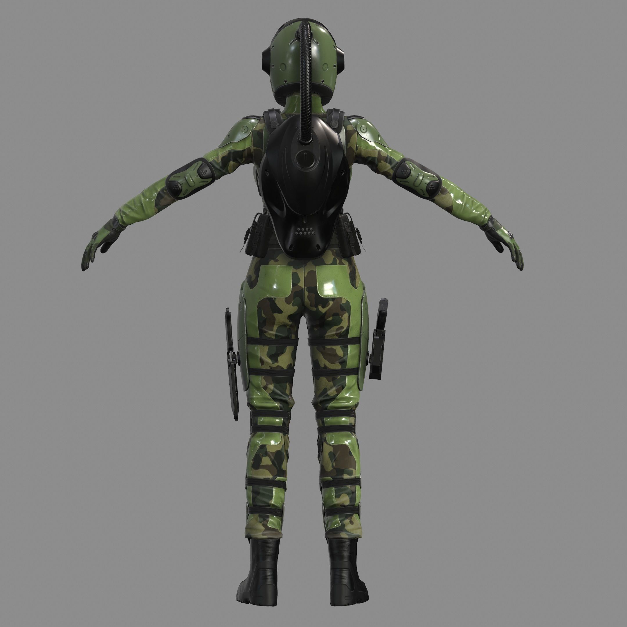 Woman Sci-Fi  Soldier FVX500 Low-poly 3D model_15