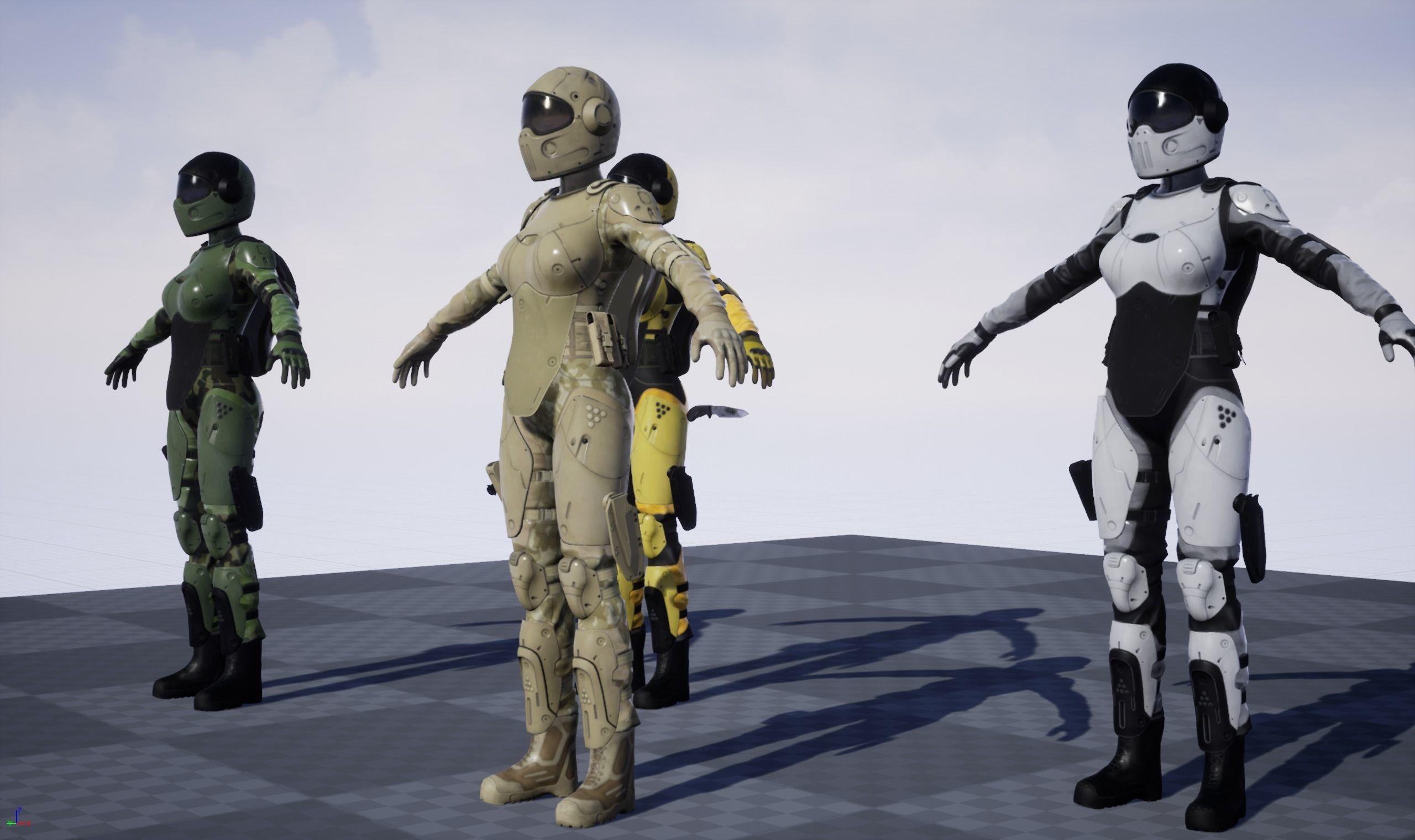 Woman Sci-Fi  Soldier FVX500 Low-poly 3D model_30