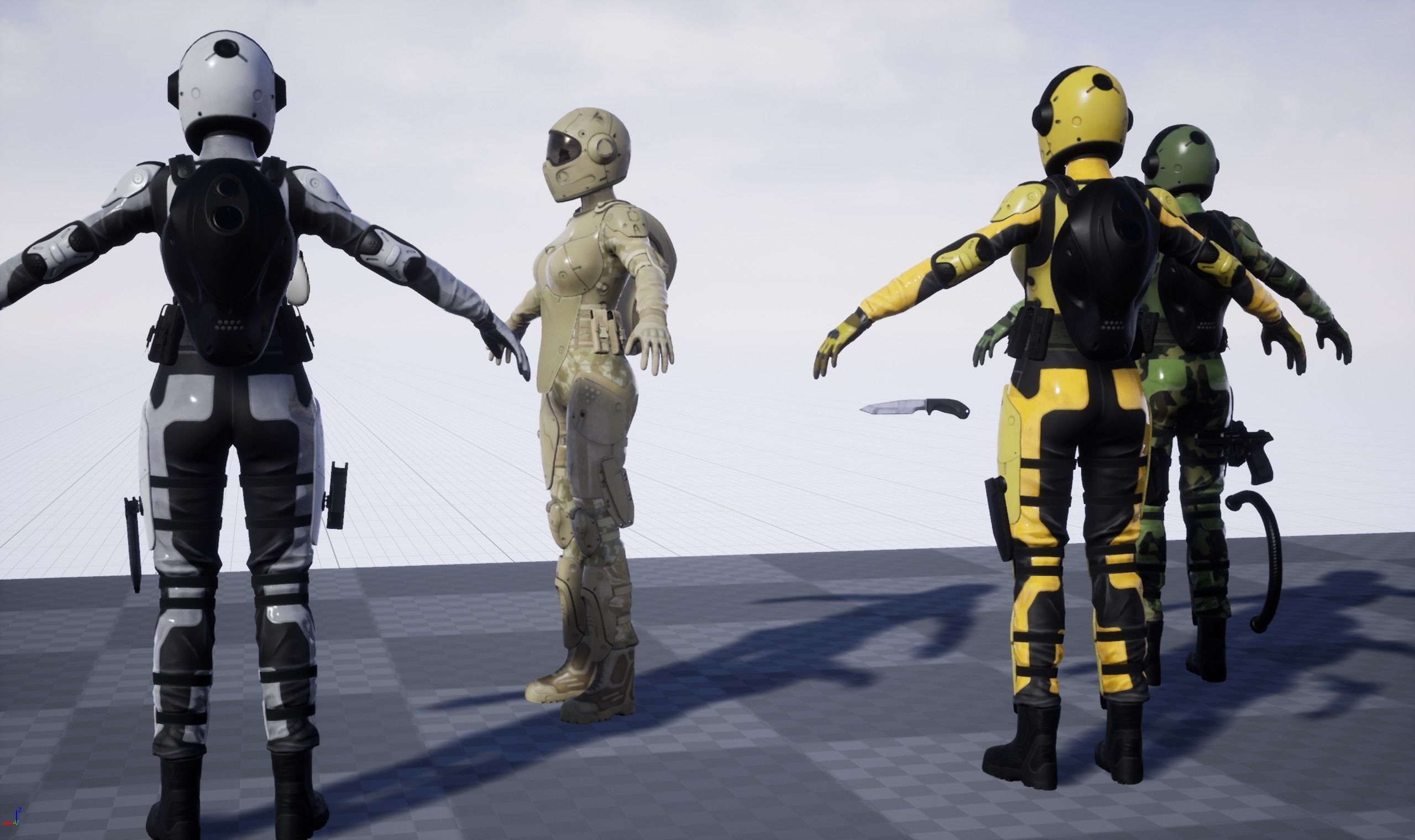 Woman Sci-Fi  Soldier FVX500 Low-poly 3D model_31