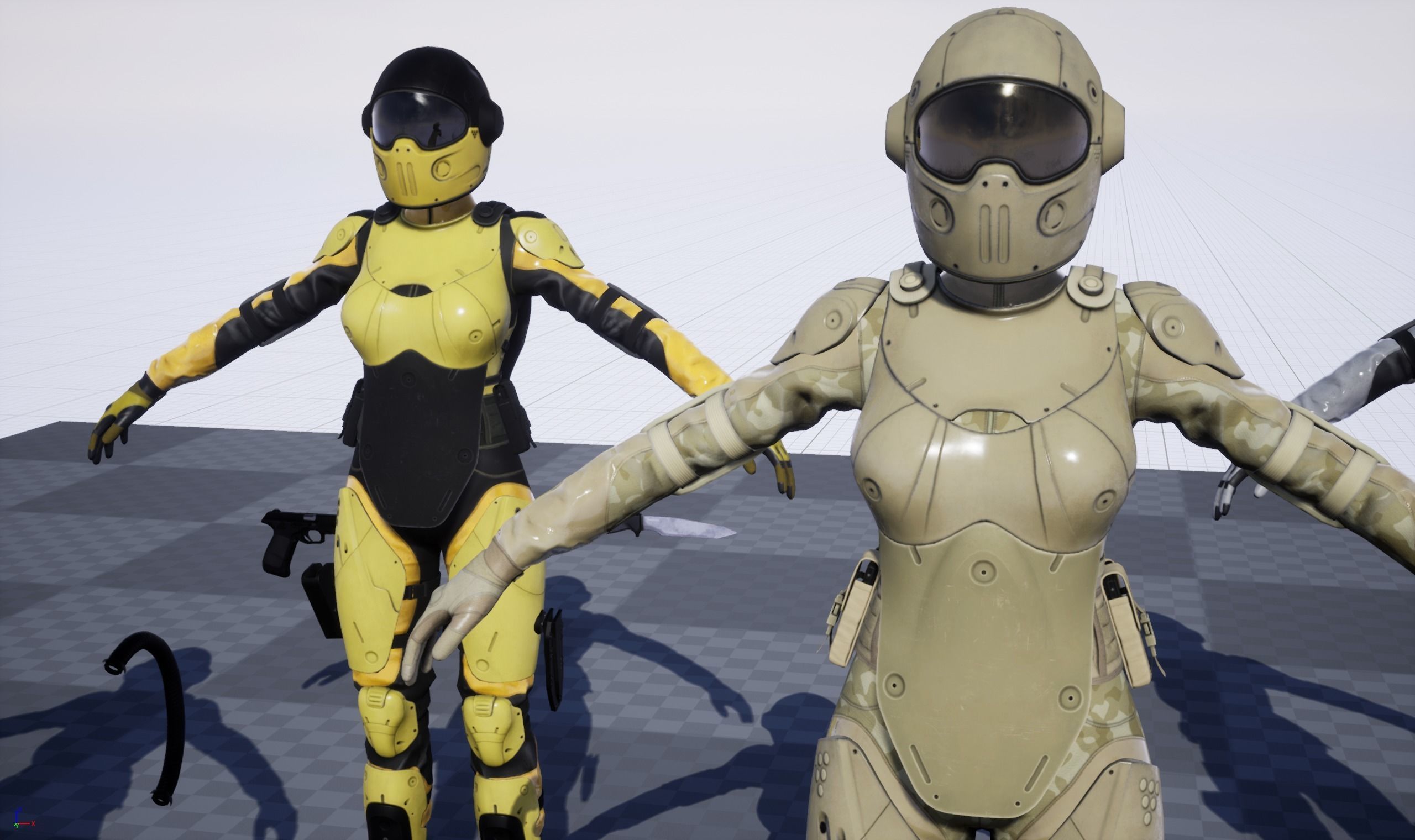 Woman Sci-Fi  Soldier FVX500 Low-poly 3D model_29