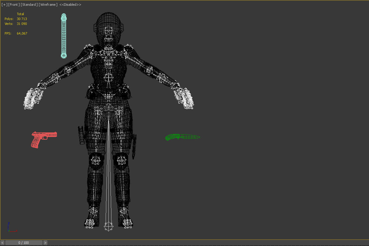 Woman Sci-Fi  Soldier FVX500 Low-poly 3D model_23