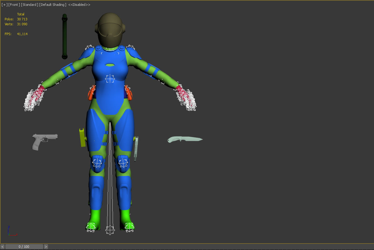 Woman Sci-Fi  Soldier FVX500 Low-poly 3D model_22