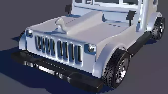 Wrangler Jeep 3d Low-Poly Model  Low-poly 3D model