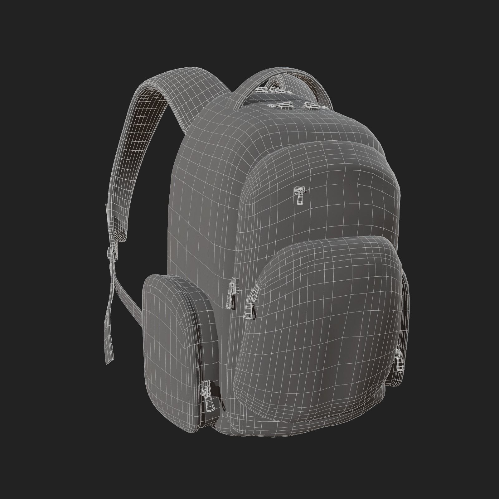 Backpack Camping Generic military combat soldier armor scifi  Low-poly 3D model_11